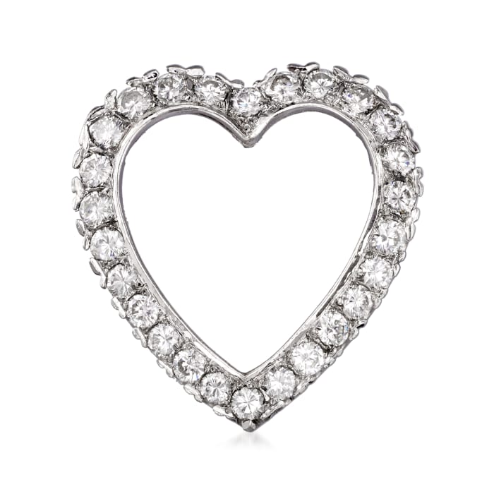 C. 1980 Vintage 1.75 ct. t.w. Diamond Heart Pin in 18kt White Gold