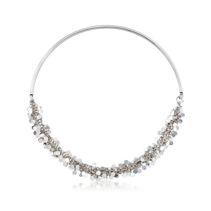 Italian Sterling Silver Confetti Collar Necklace