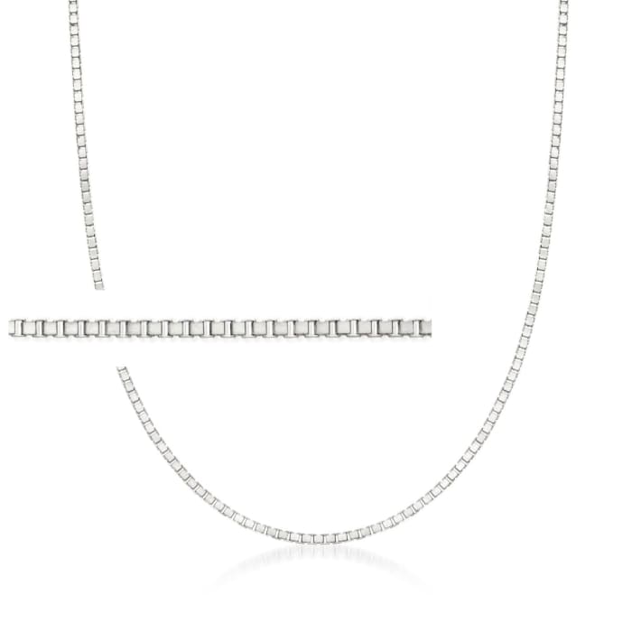 .8mm 14kt White Gold Box-Chain Necklace