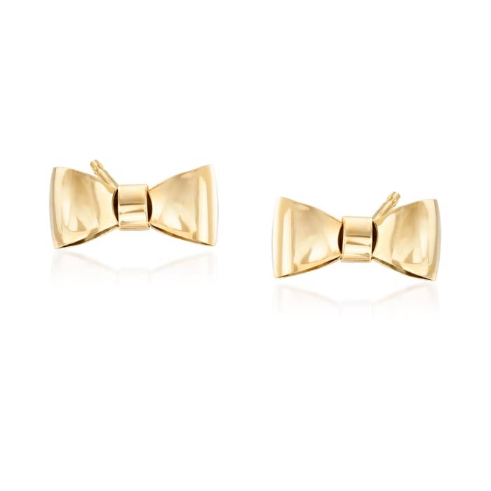 Italian 14kt Yellow Gold Bow Stud Earrings
