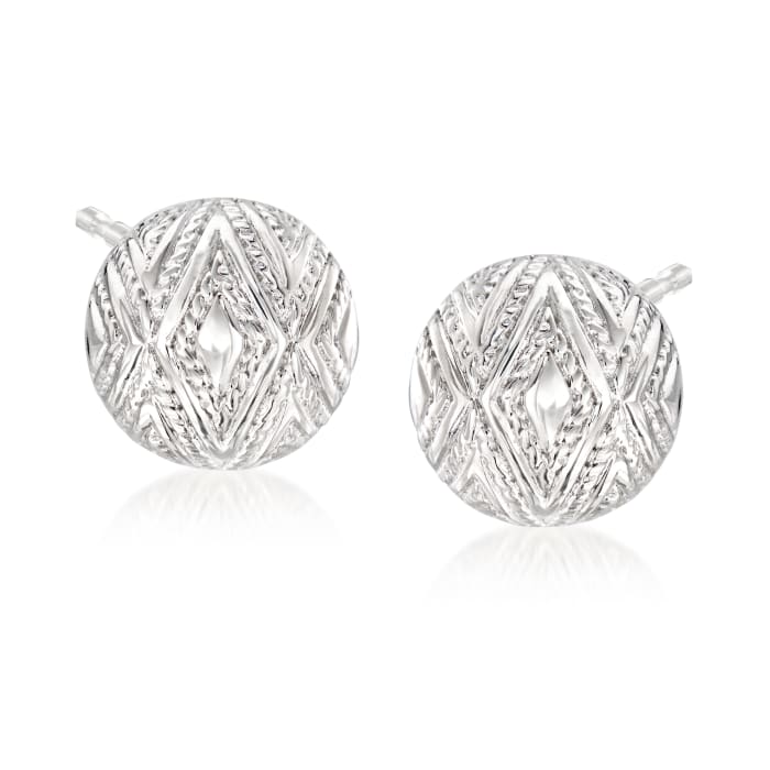 Andrea Candela &quot;Tapiceria&quot; Sterling Silver Chevron Stud Earrings