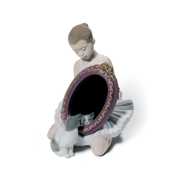 Lladro &quot;A Purr-Fect Reflection&quot; Porcelain Figurine