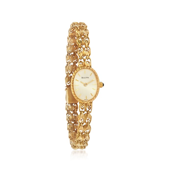 C. 1990 Vintage Bulova Women's Watch in 14kt Yellow Gold