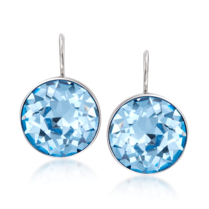 Swarovski Crystal &quot;Bella&quot; Blue Crystal Earrings in Silvertone