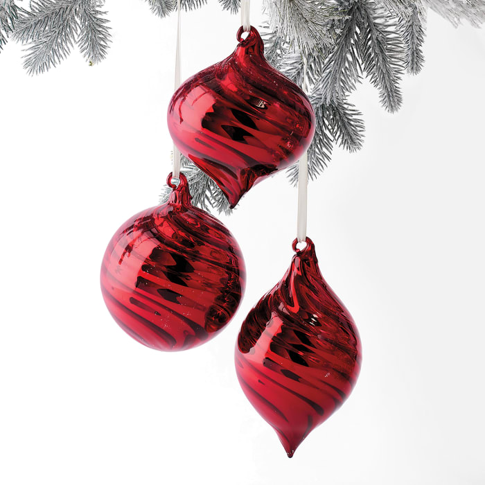Kurt Adler Red Glass Ornaments