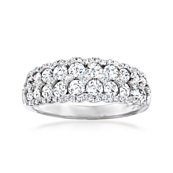 1.30 ct. t.w. Diamond Scalloped Ring in 14kt White Gold