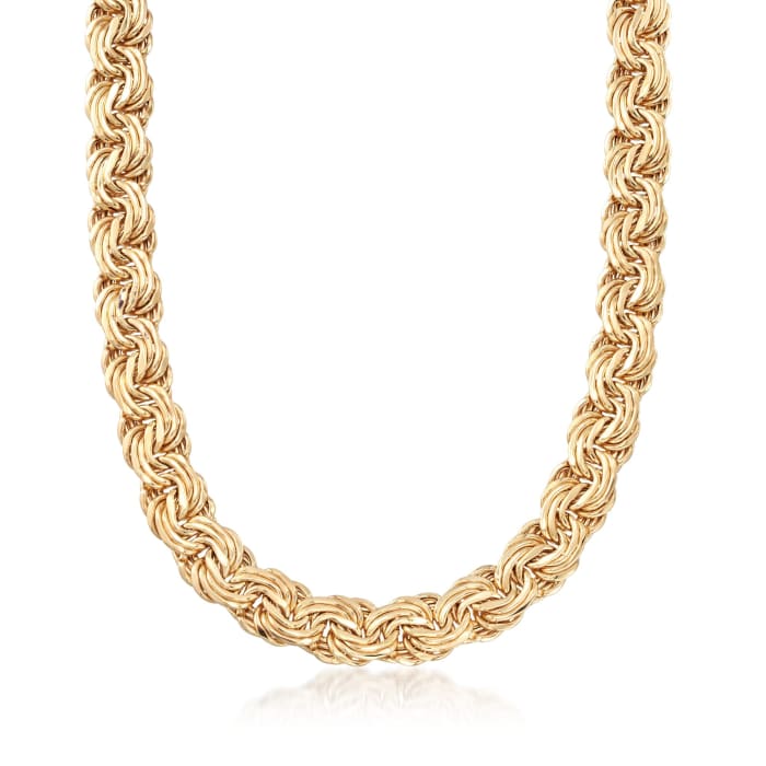 14kt Yellow Gold Multi-Row Swirl Link Necklace