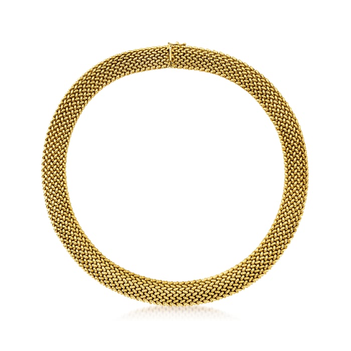 C. 1980 Vintage 14kt Yellow Gold Basketweave Necklace
