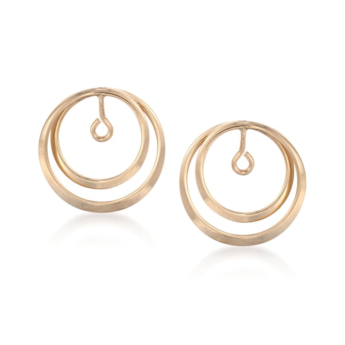 14kt Yellow Gold Double Loop Circle Earring Jackets